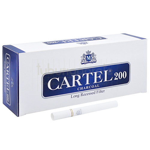 Tuburi tigari pentru injectat tutun cu filtru alb carbon activ Cartel Recessed Carbon Multifilter (20 mm) 200